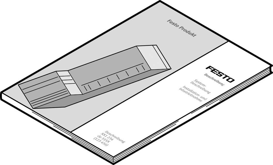 Een Festo-productcatalogus met een technisch diagram op de omslag. Het bevat informatie over sensoren en automatiseringsoplossingen.