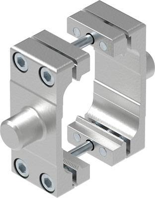 Metalen klemmen met schroeven voor bevestiging. Geschikt voor het verbinden van onderdelen of bij montage-werkzaamheden.