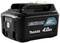 Makita lithium-ion accu met 12V en 4,0Ah, met laadstatus-indicator en markering aan de zijkant.