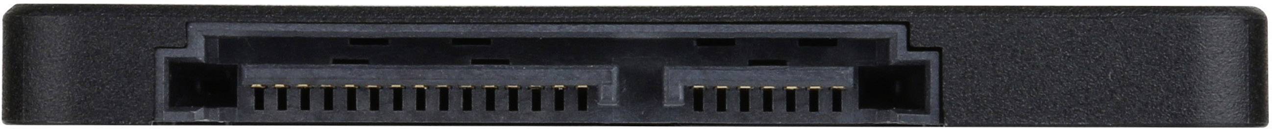 Een SATA-aansluiting close-up, met duidelijk zichtbare stekkerverbindingen, geschikt voor gegevensoverdracht tussen harde schijf en moederbord.