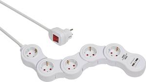 Conrad Brennenstuhl 1155350210 Stekkerdoos met schakelaar 5-voudig Wit Randaarde stekker 1 stuk(s) aanbieding