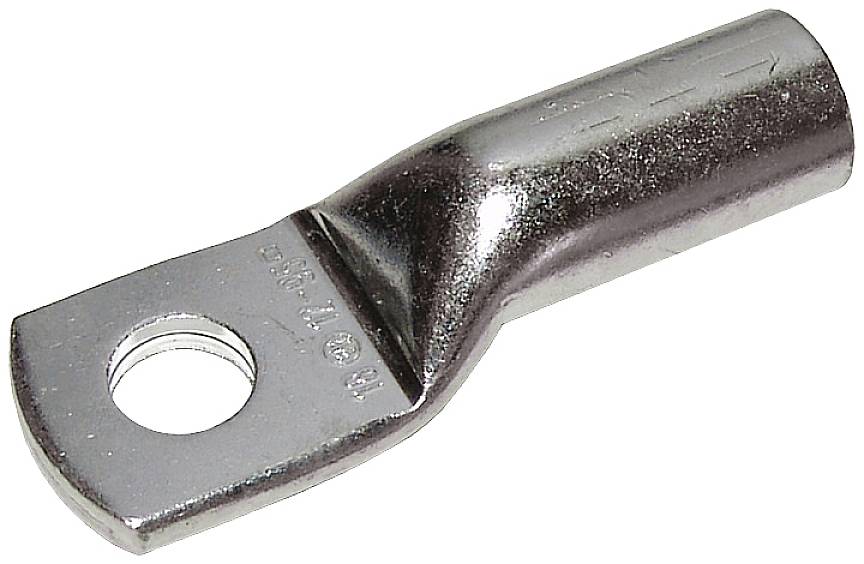 Metalen kabeloog met een rond gat aan het platte uiteinde voor het verbinden van kabels met elektrische aansluitingen.