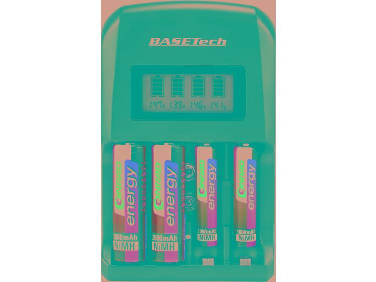 Basetech BTL-4 Batterijlader NiMH, NiCd AA (penlite), AAA (potlood), 9 V (blok)