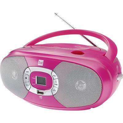 Dual P 390 Radio/CD-speler VHF (FM), Middengolf CD, USB  Pink