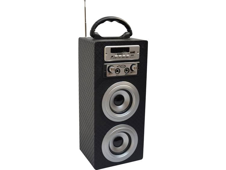 MSA Musikinstrumente KBQ33 Bluetooth luidspreker AUX, FM radio, SD, USB Carbon