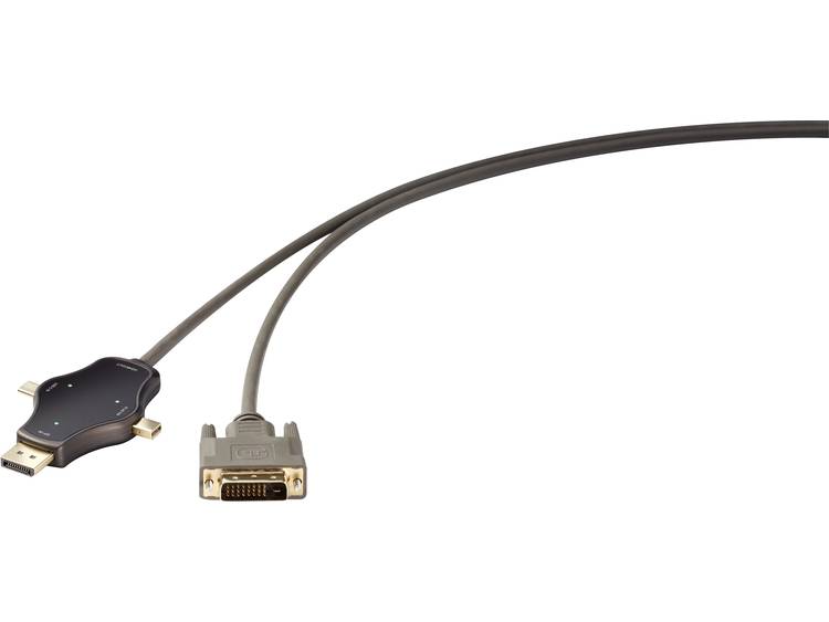 Renkforce Cable-sharing Aansluitkabel [1x DVI-stekker 24+1-polig 3x Mini-DisplayPort stekker, Displa
