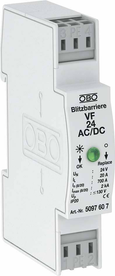 OBO BETTERMANN OBO-5097607 Overspanningsbegrenzer; Type 3; Polen: 2; 0,7kA; 34VAC; -40÷80°C - 1 stuk-0