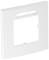 Een wit vierkant frame voor een lichtschakelaar met verlichtingseenheid bovenaan.