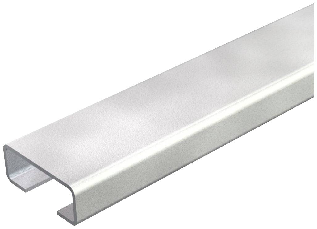 Aluminium U-profiel met geborstelde oppervlak. Ideaal voor bouw- of constructieprojecten.