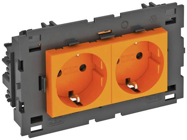 OBO Bettermann 6120434 Apparaatinzet Stopcontact (b x h x d) 131 x 76 x 42 mm 1 stuk(s) Oranje