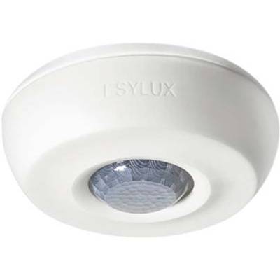Een witte, ronde bewegingssensor van het merk 'I-SYLUX' met een gestructureerde lens in het midden voor bewegingsdetectie.