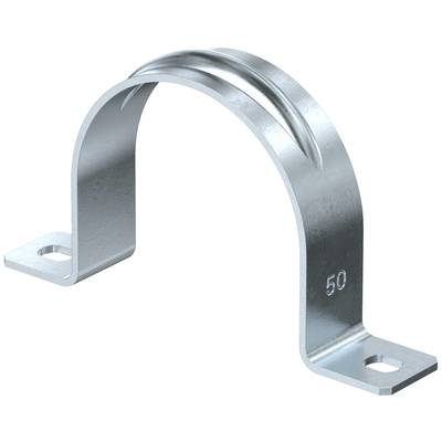 Metalen beugel met twee bevestigingsgaten aan de uiteinden, half rond gebogen. Gestempeld met het getal '50', vermoedelijk ter aanduiding van de maat.