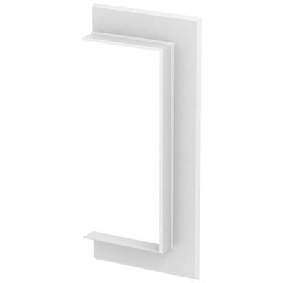 Een grote, moderne, witte deurgreep met rechthoekig ontwerp, geschikt voor montage op een kast of deur.