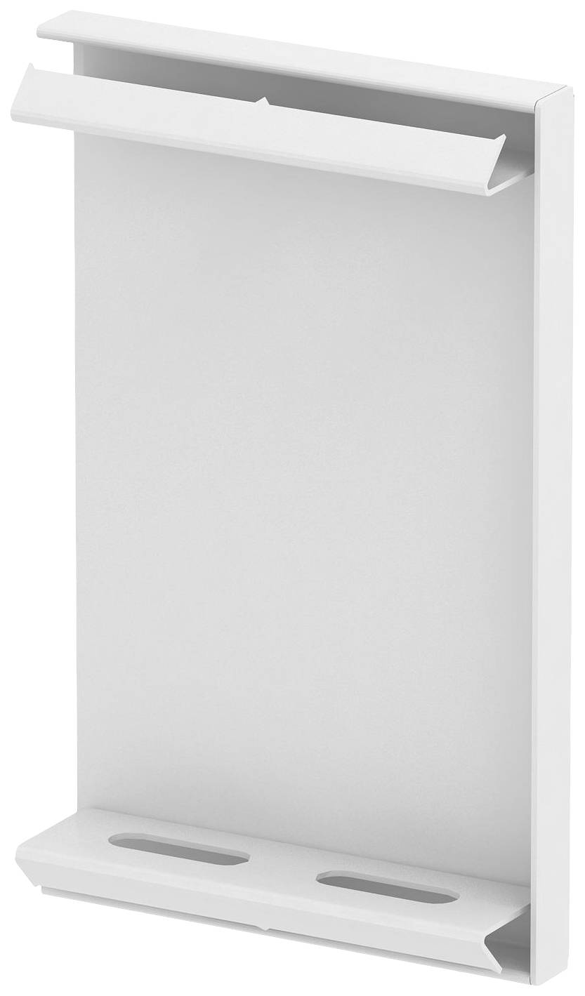 Metalen houder met twee smalle plateaus, geschikt voor het ophangen of rangschikken van lichte voorwerpen.