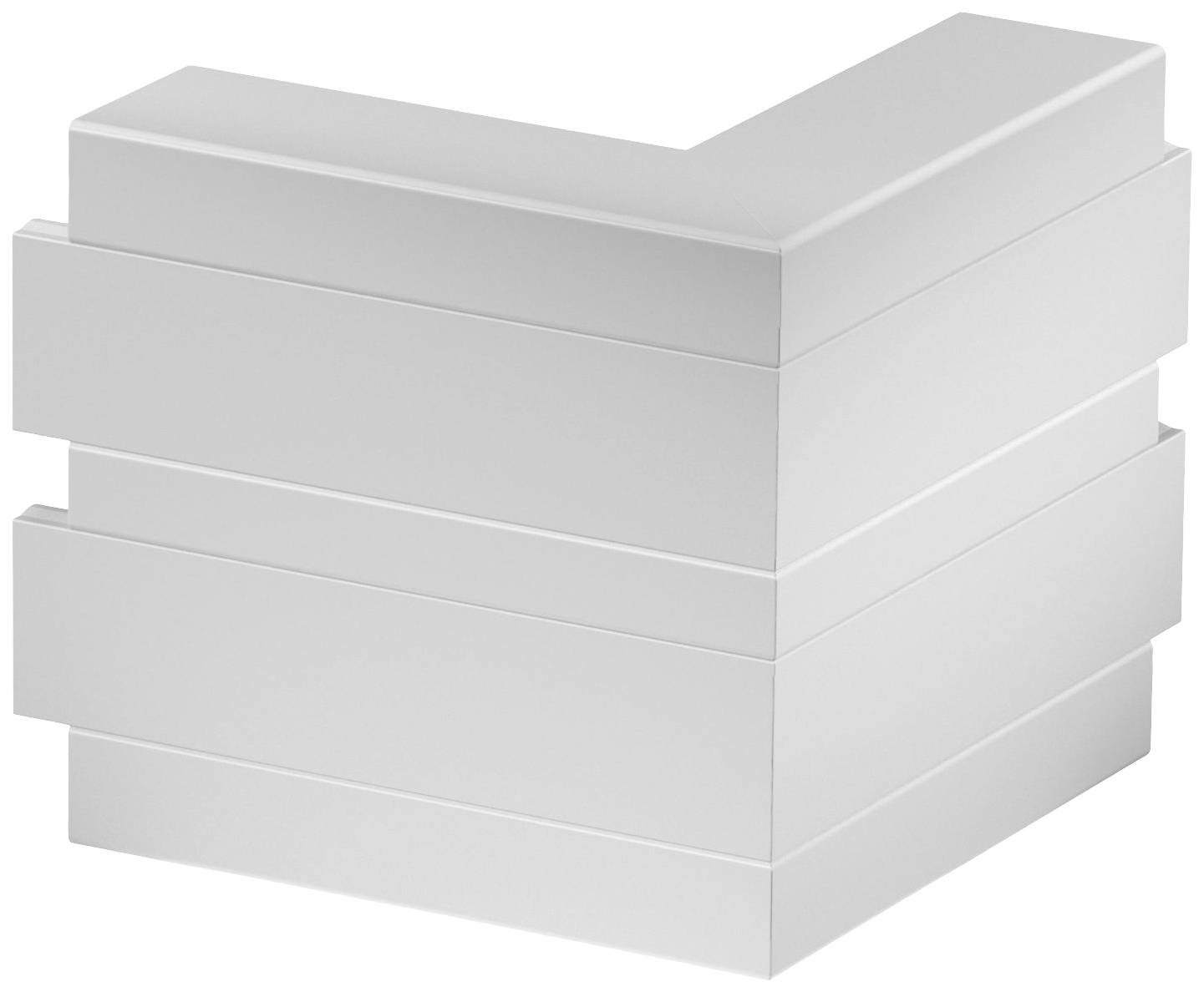 Witte, rechthoekige trapbekleding met meerdere niveaus.