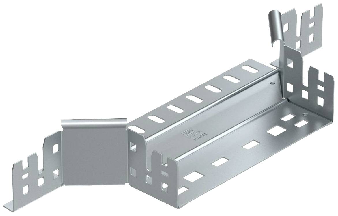 Metalen verbindingsstuk met verschillende hoeken en openingen voor het bevestigen van structurele elementen in bouwkundige toepassingen.