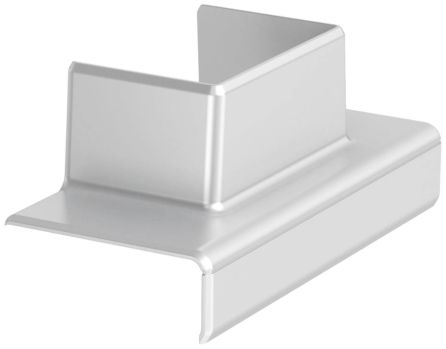 Zilveren U-vormig metalen profiel, mogelijk bruikbaar als steun of verbindingselement.