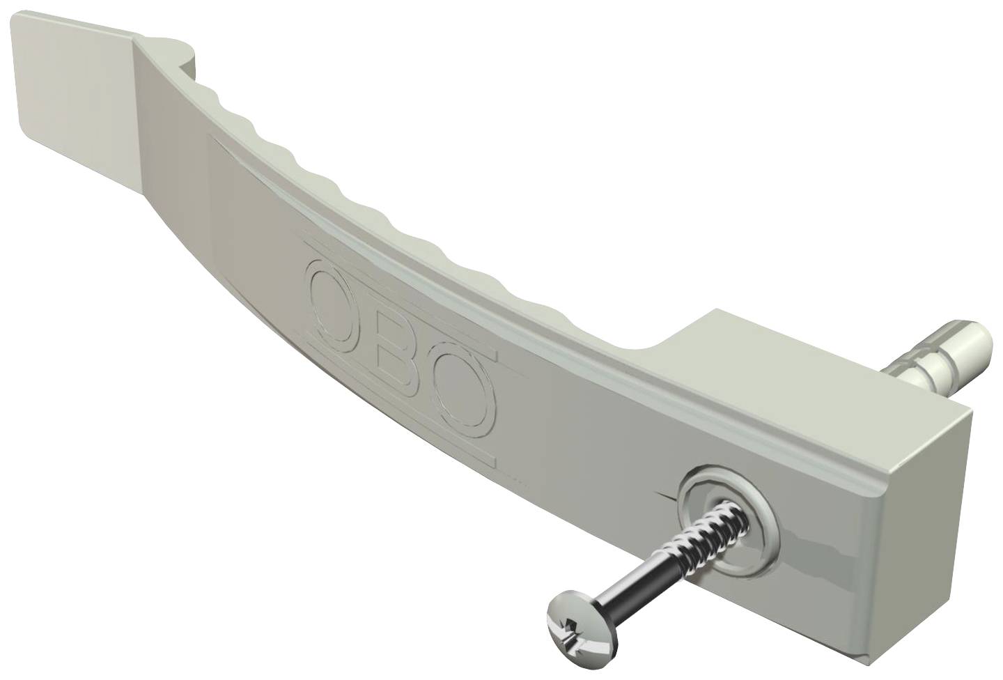 Metalen klauw met schroef, gebruikt voor het bevestigen van voorwerpen aan stevige oppervlakken.