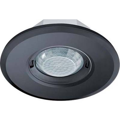 Zwarte LED-inbouwspot met een glazen diffuser in het midden, geschikt voor binnenverlichting.