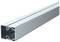 Metalen rail met een vierkante doorsnede en twee parallelle lengtegleuven. Wordt gebruikt als bevestigingselement of dragerstructuur.
