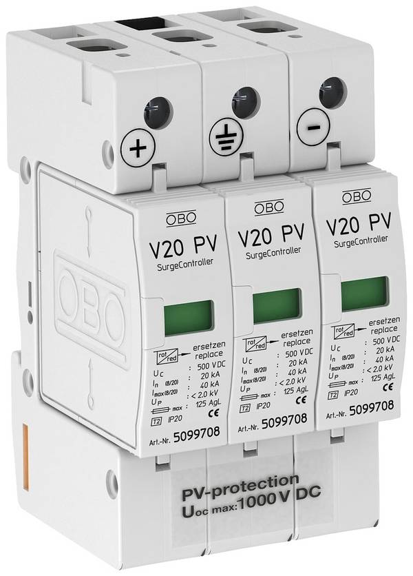OBO Bettermann 5094608 V20-C 3-PH-1000 Overspanningsbeveiliging   20 kA  1 stuk(s)