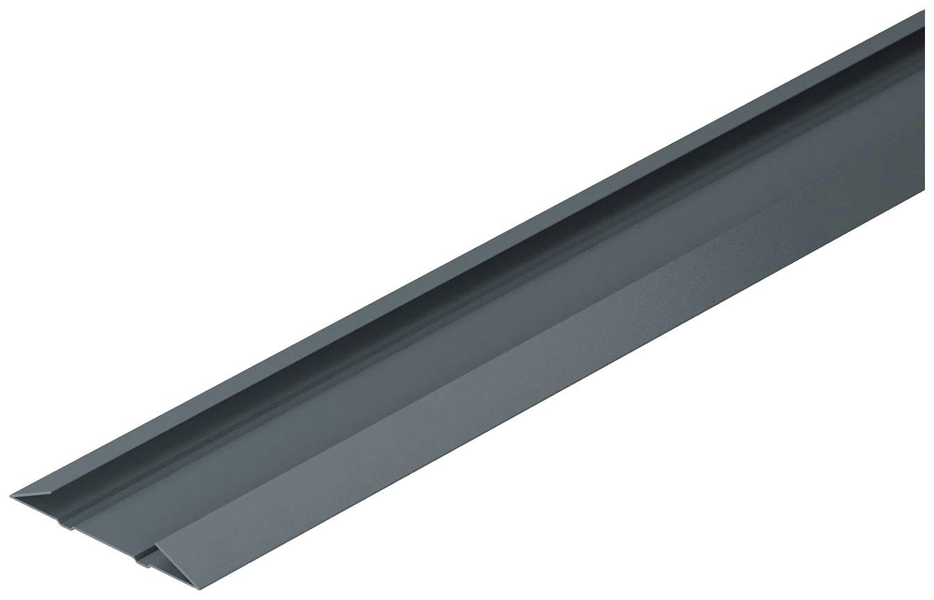 Grijs metalen hoekprofiel, schuin gefotografeerd van opzij, dat wordt gebruikt voor randafwerking in bouwprojecten.