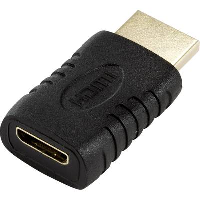 SpeaKa Professional SP-7870124 HDMI Adapter [1x HDMI-stekker - 1x HDMI-bus, mini] Zwart Vergulde steekcontacten 