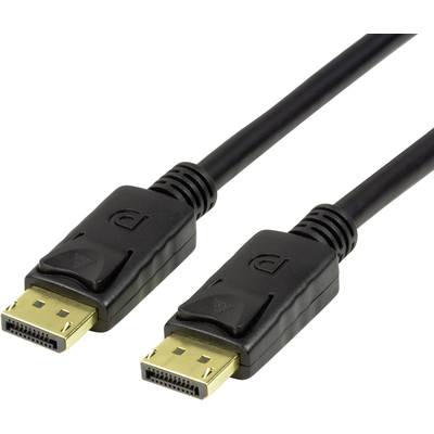 LogiLink CV0119 DisplayPort-kabel DisplayPort Aansluitkabel DisplayPort-stekker, DisplayPort-stekker 1.00 m Zwart 