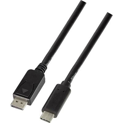 LogiLink UA0335 USB-C-displaykabel USB-C / DisplayPort Adapterkabel USB-C stekker, DisplayPort-stekker 1.80 m Zwart 