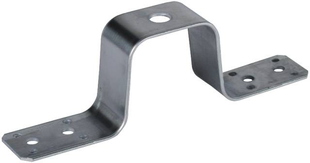 Metalen steun met drie bevestigingsgaten aan elke zijde. Geschikt voor stabilisatie of verbinding van constructies.