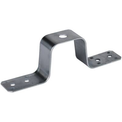 Metalen steun met drie bevestigingsgaten aan elke zijde. Geschikt voor stabilisatie of verbinding van constructies.