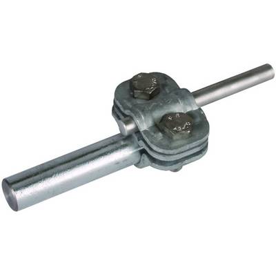 'Buisverbinding met twee parallelle buizen, verbonden door metalen klemmen. Geschikt voor toepassingen in de machinebouw.'
