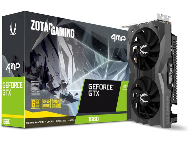 Videokaart Zotac Nvidia GeForce GTX1660 AMP! Edition 6 GB GDDR5-RAM PCIe x16 HDMI, DisplayPort