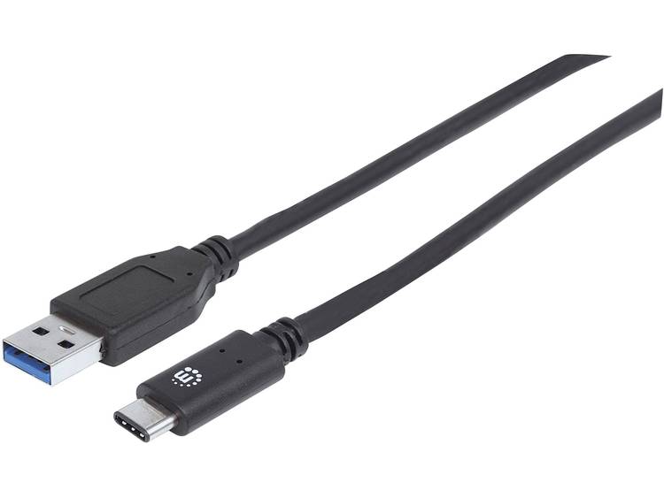 Manhattan USB 3.1 (gen. 2) Aansluitkabel [1x USB 3.1 stekker C 1x USB 3.1 stekker Aâ] 0.5 m Zwart