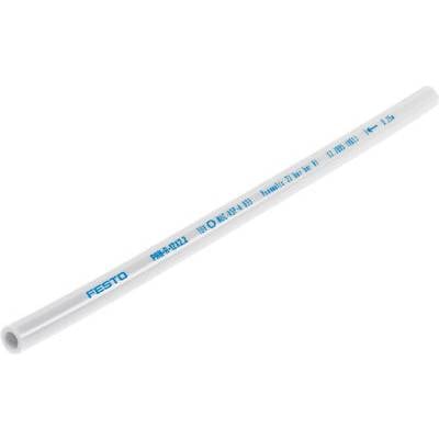 Wit kunststof buisje met blauwe opdruk 'Festo PAN-6x1-GE'. Geschikt voor een druk van 10 bar en een temperatuur tot 60°C.