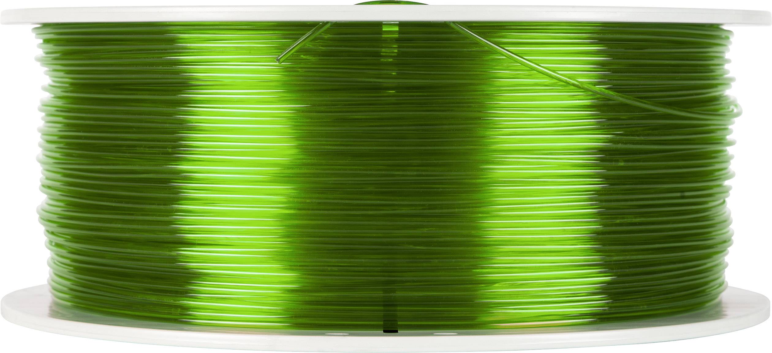 Een rol groen 3D-printer filament op een witte spoel. Ideaal voor gebruik in 3D-printers voor het vervaardigen van plastic voorwerpen.