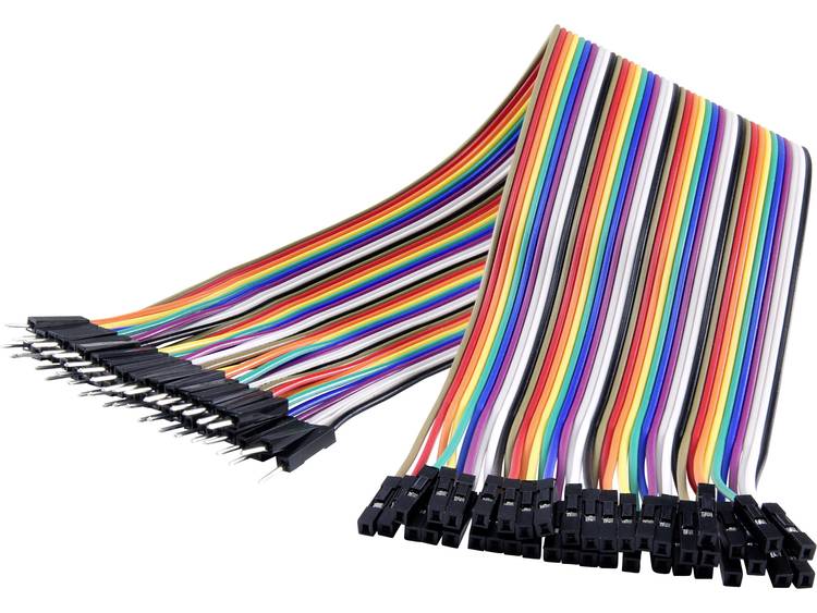 MAKERFACTORY JKMF40 Jumper-kabel Raspberry Pi, Banana Pi, Arduino [40x Draadbrug-stekker 40x Draadbr