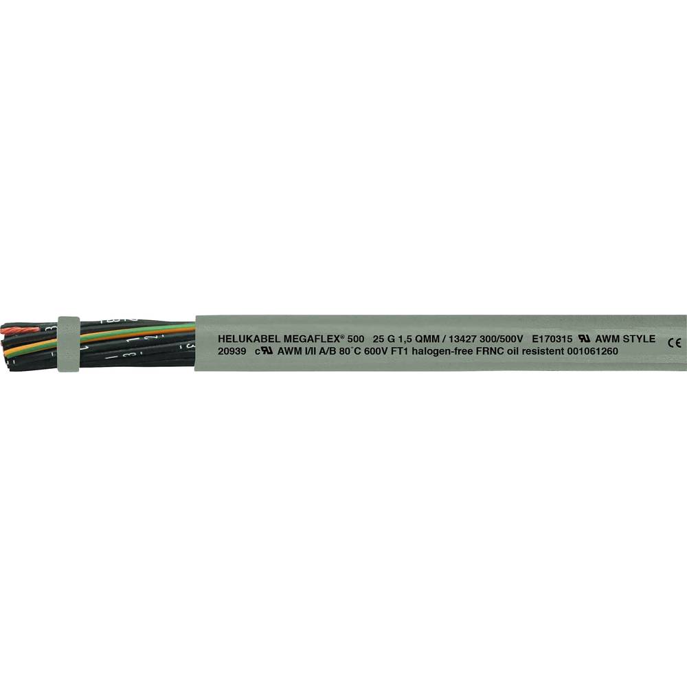 Helukabel MEGAFLEX® 500 Stuurstroomkabel 2 x 2.50 mm² Grijs 13433-1000 1000 m