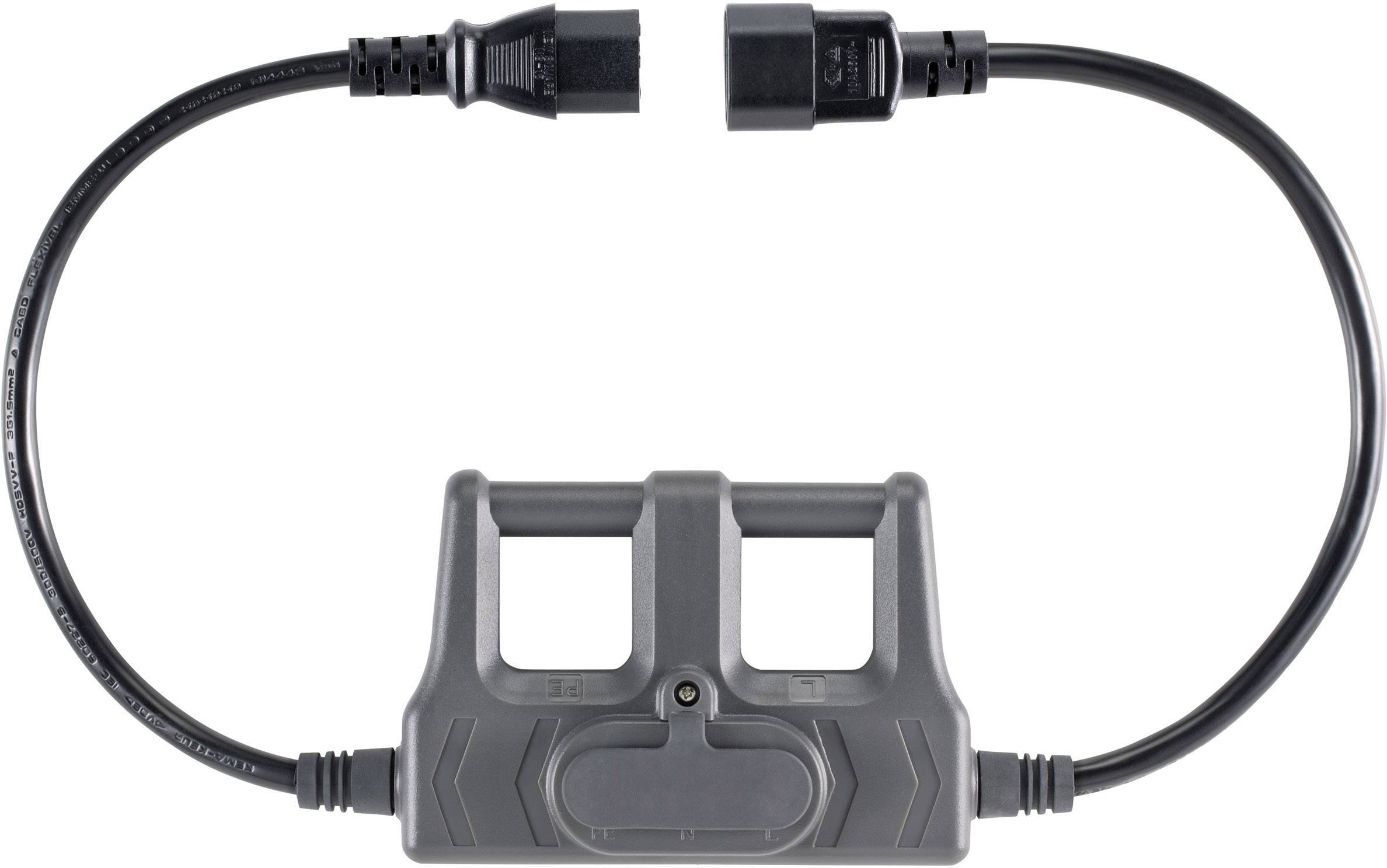 VOLTCRAFT CAA-1L 10 Meetadapter Apparaatstekker, male C14 - Apparaatstekker, female C13 10A Donkergrijs
