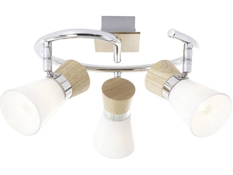 Plafondspot LED E14 Energielabel: Afh. van lamp (A++ E) 54 W Brilliant Nacolla 56333-75 Hout (licht)