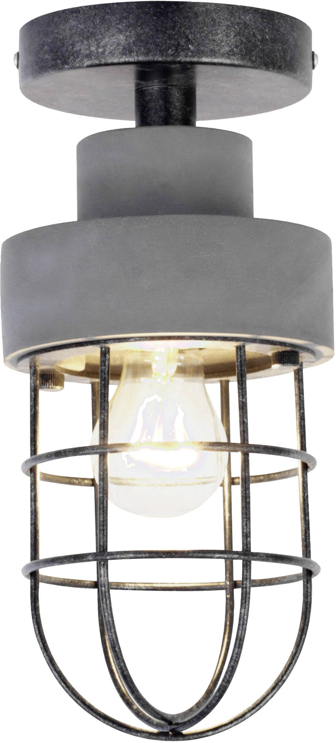 Brilliant 90269/76 Ronaldo Plafondlamp LED E27 25 W Beton-grijs, Zwart