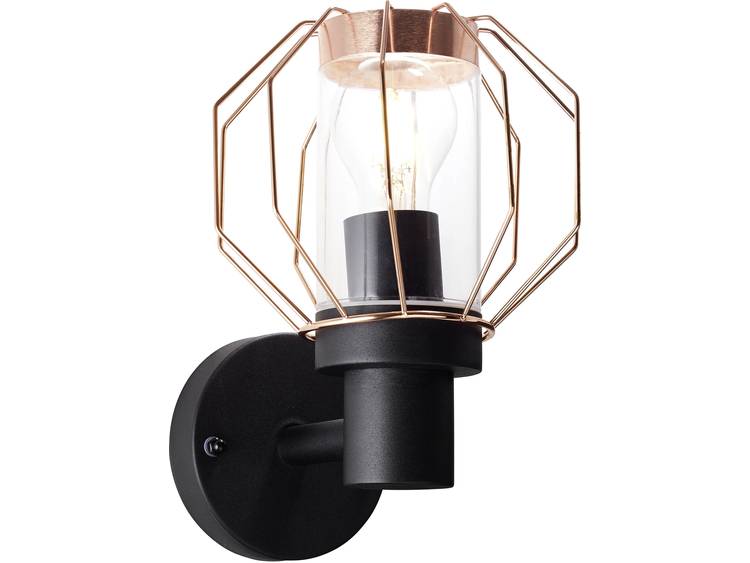 Brilliant Fannia 96359-76 Buitenlamp (wand) LED E27 40 W Energielabel: Afh. van lamp (A++ E) Zwart, 