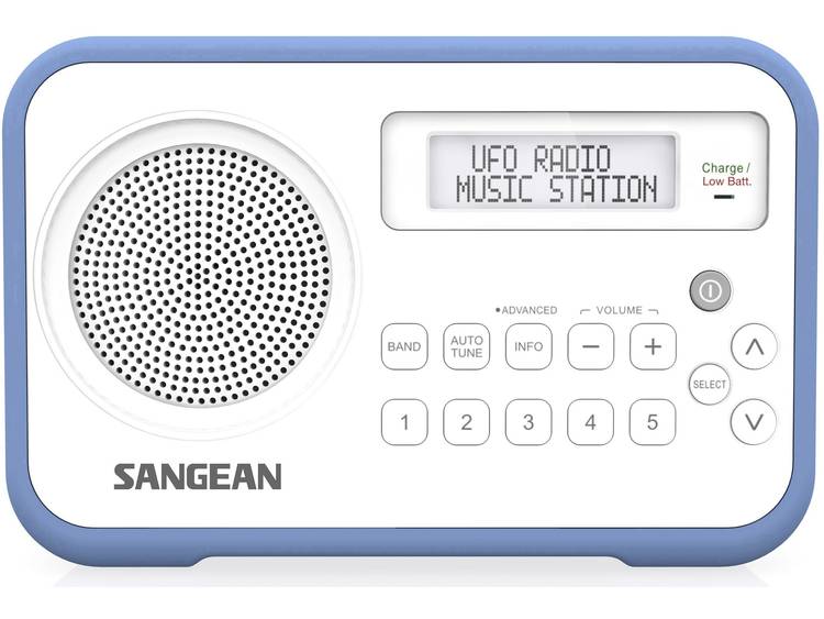 Sangean DPR-67 DAB+ Transistorradio FM Accu laadfunctie Wit, Blauw