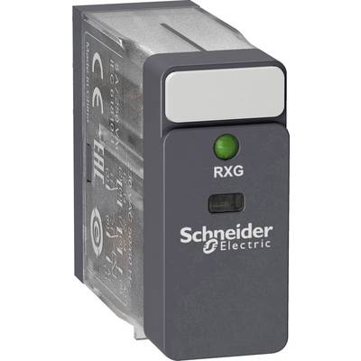 Industriële schakelaar van Schneider Electric met groene bedrijfsindicator en productmarkeringen aan de zijkant.