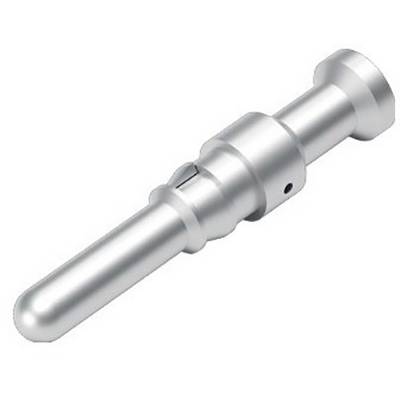Zilveren metalen pen met afgeronde uiteinden en meerdere schuine segmenten. Gebruikt in mechanische of elektronische verbindingen.