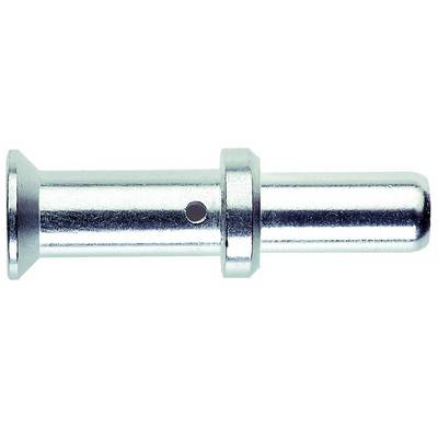 Afgebeeld is een zilveren metalen ventiel met een gat in het midden en een platte, verbredende rand aan één uiteinde.