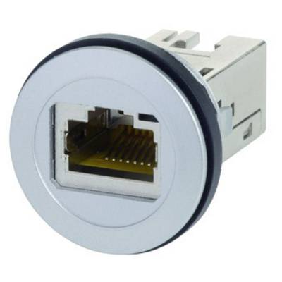 Metalen USB-poort met rechthoekige aansluiting, toont gouden pinnen van binnen.