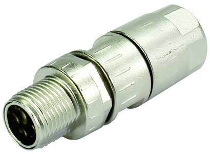 Metalen ronde stekkerverbinding met gegolfde oppervlakte en meerdere contactpunten. Geschikt voor industriële toepassingen.