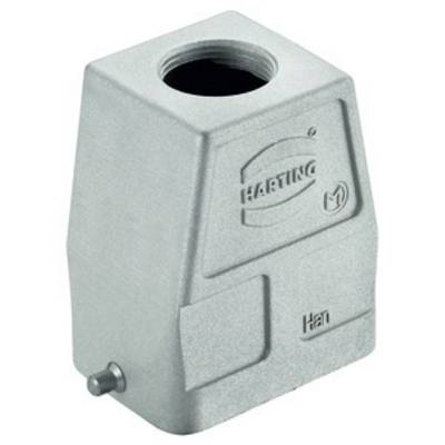 Behuizingsonderdeel van een elektrische stekkerverbinding met HARTING-logo, grijs, met schroefdraadopening bovenaan.