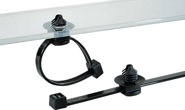 HellermannTyton 150-31097 T30LFT6LG-PA66HS/PA66HIRHS-BK Kabelbinder 200 mm 3.50 mm Zwart Met spreidanker 500 stuk(s)